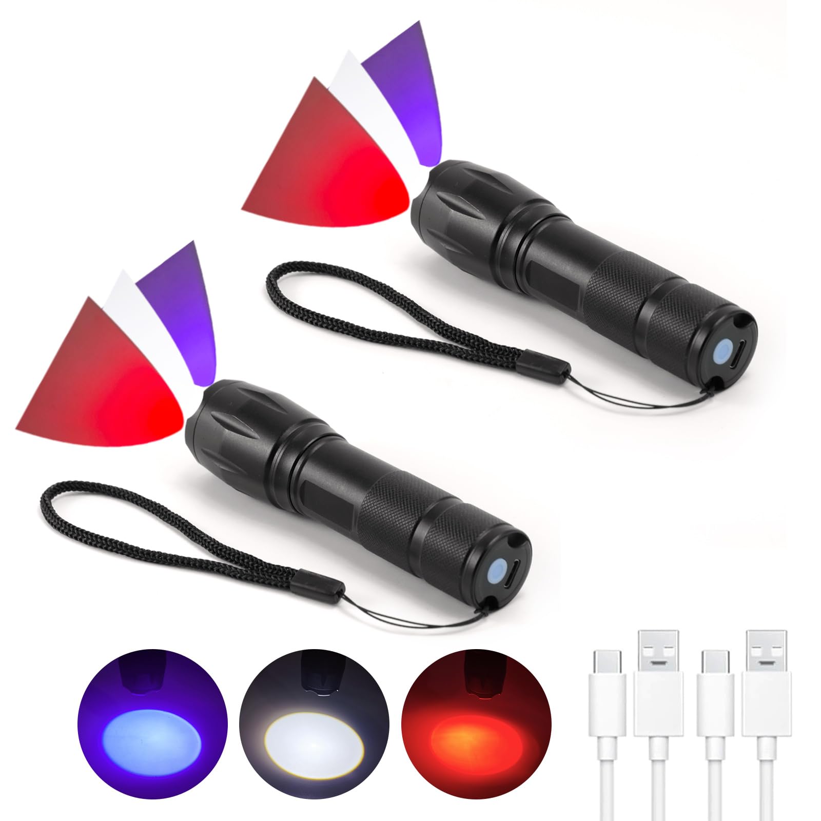 Amazon.com: Hilngav 2 Pack LED Rechargeable Red Flashlight, LED